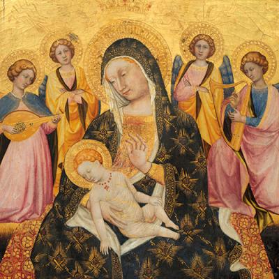Personalised Christmas Cards - Madonna and Child with Angels